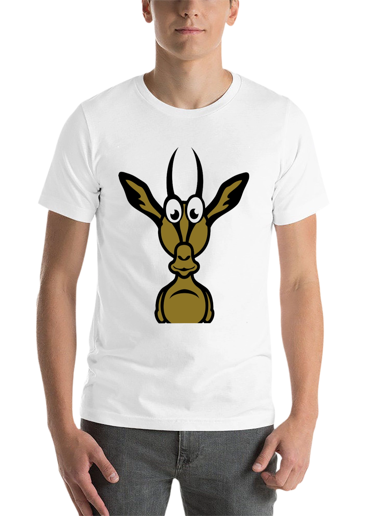 Black Funny Animal Graphic Tee - Black Cotton T-Shirt view 14