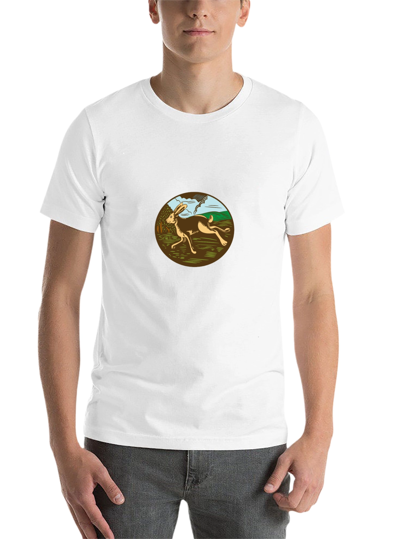 Running Hare Graphic Tee - Black - 14