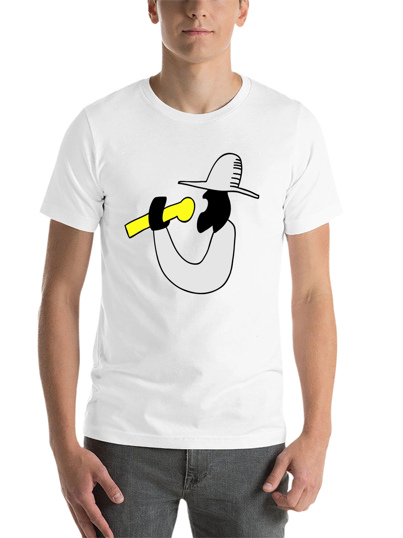 Black Cool Graphic Tee - Musician with Hat view 14
