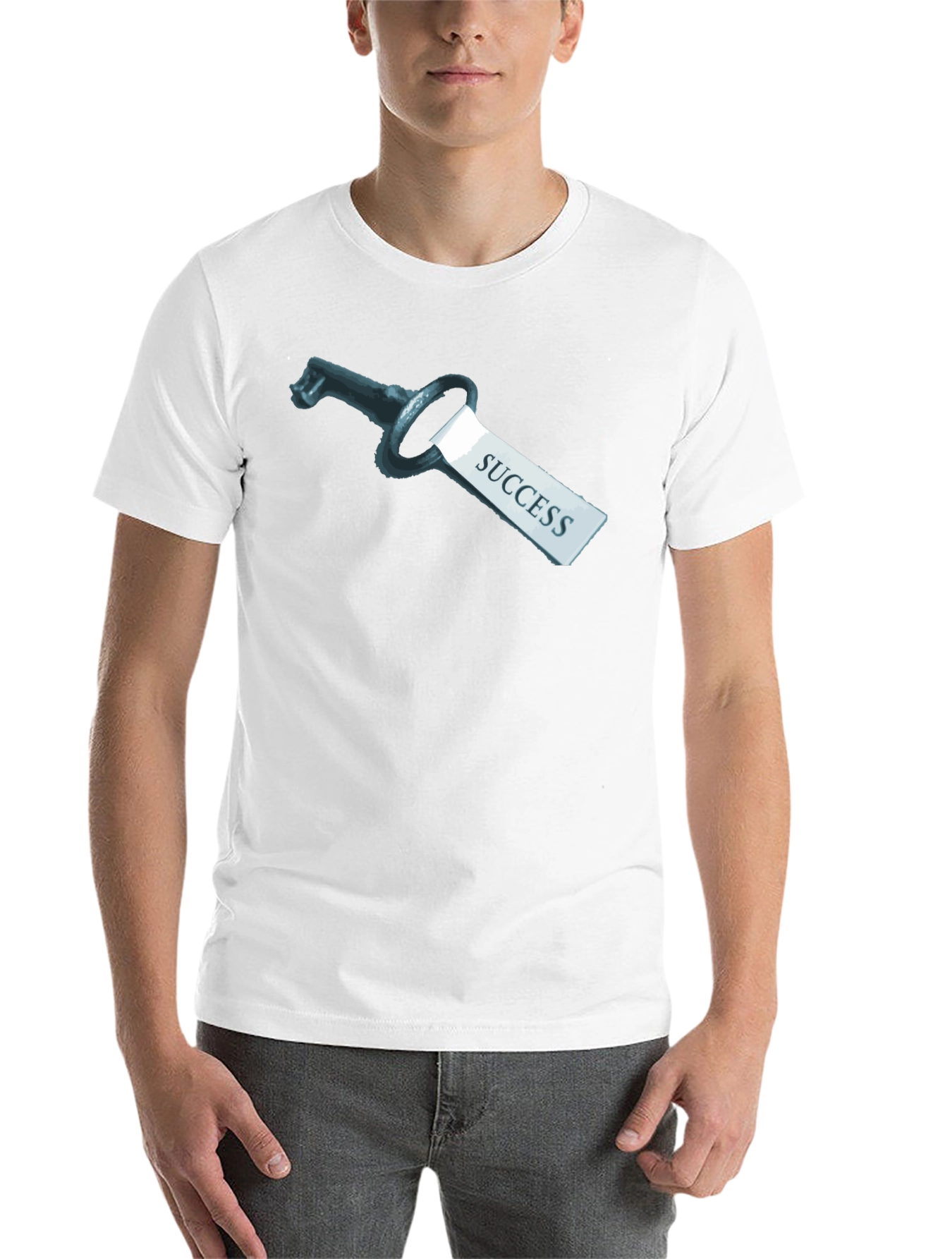 Key to Success Graphic Tee - Black Cotton Blend - 14