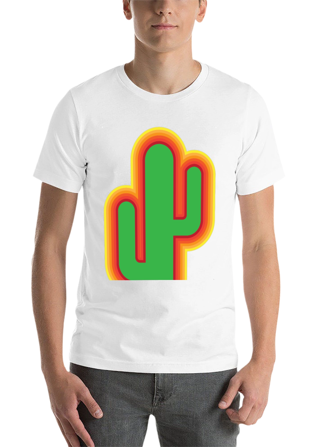 Black Retro Cactus Graphic T-Shirt view 14