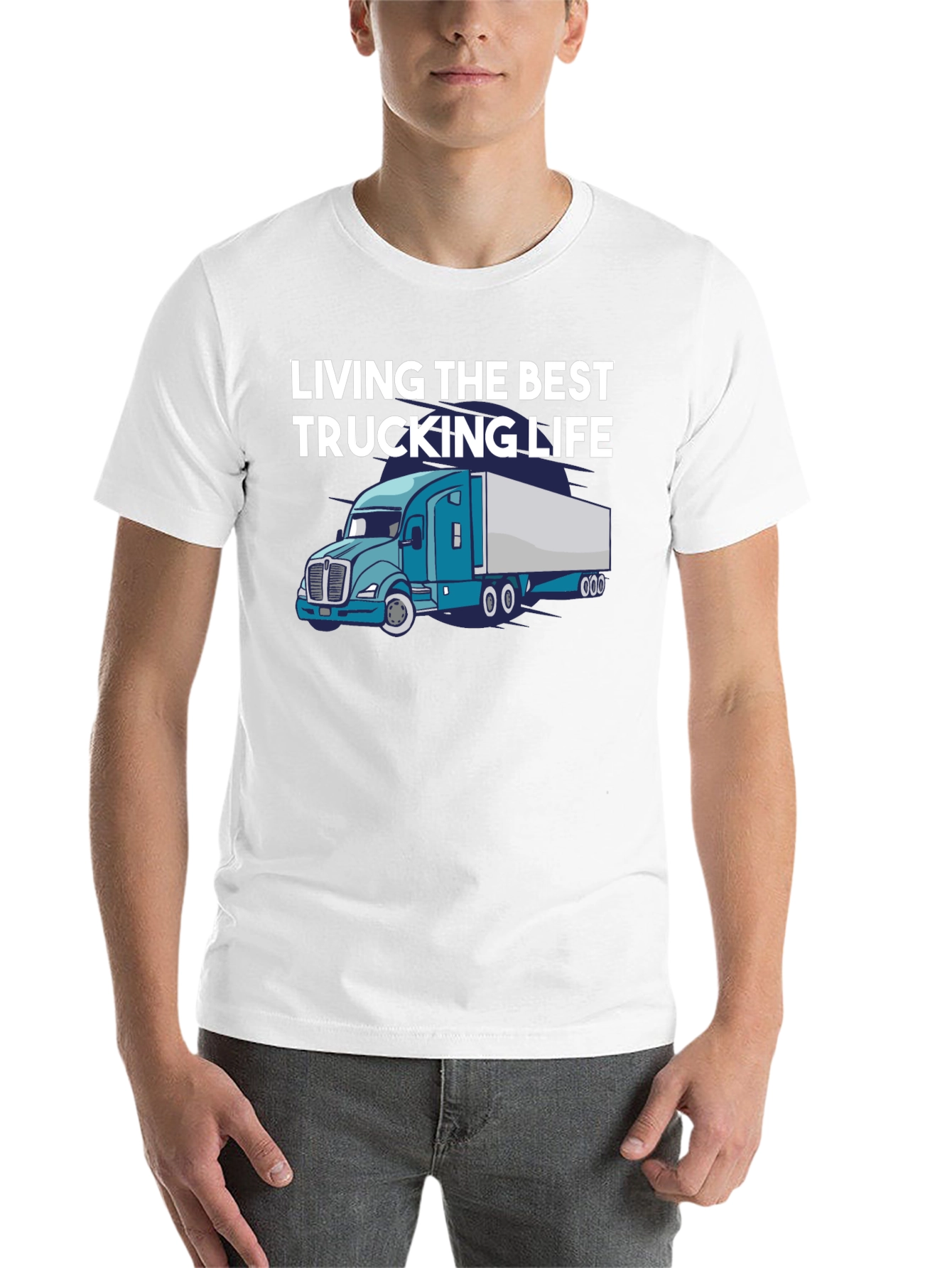 Black Living the Best Trucking Life Tee view 14