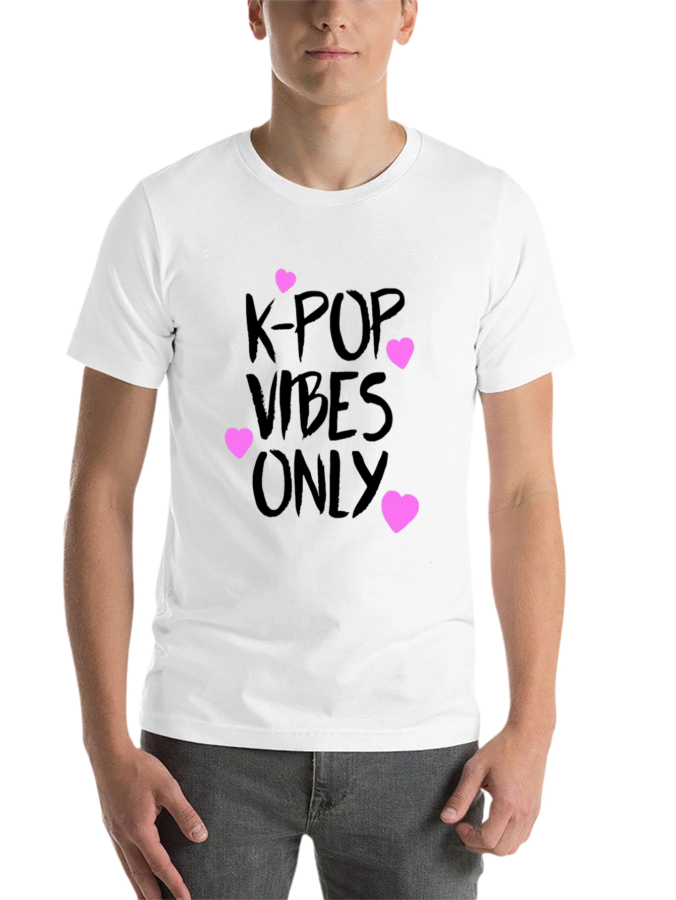 Black K-Pop Vibes Only Graphic Tee - Black view 14