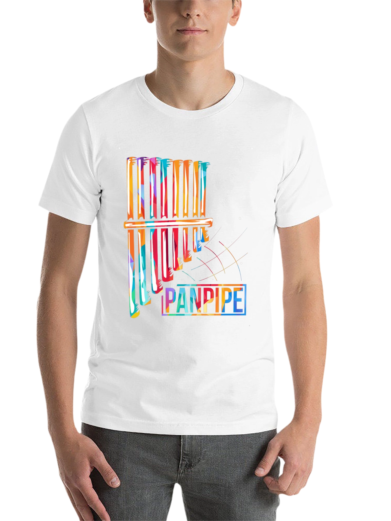 Black Colorful Panpipe Graphic Tee - Musical Instrument Shirt view 14
