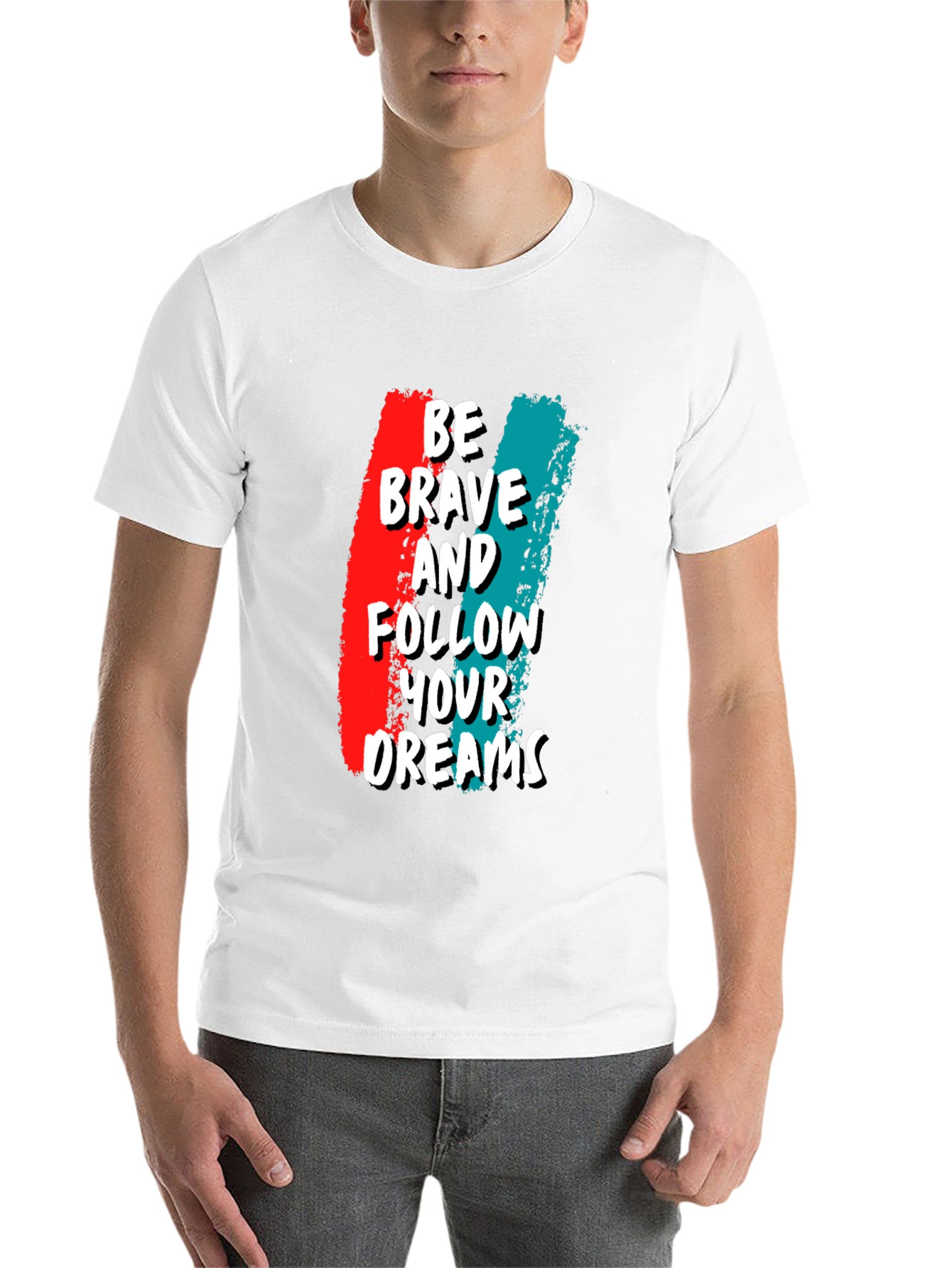 Black Be Brave Graphic Tee - Motivational T-Shirt view 14