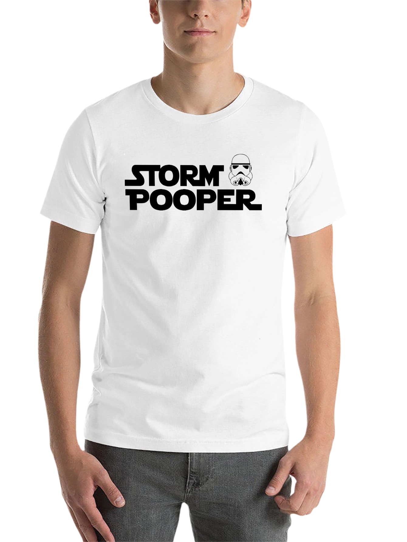 Black Storm Pooper Graphic Tee - Funny Star Wars Parody T-Shirt view 14