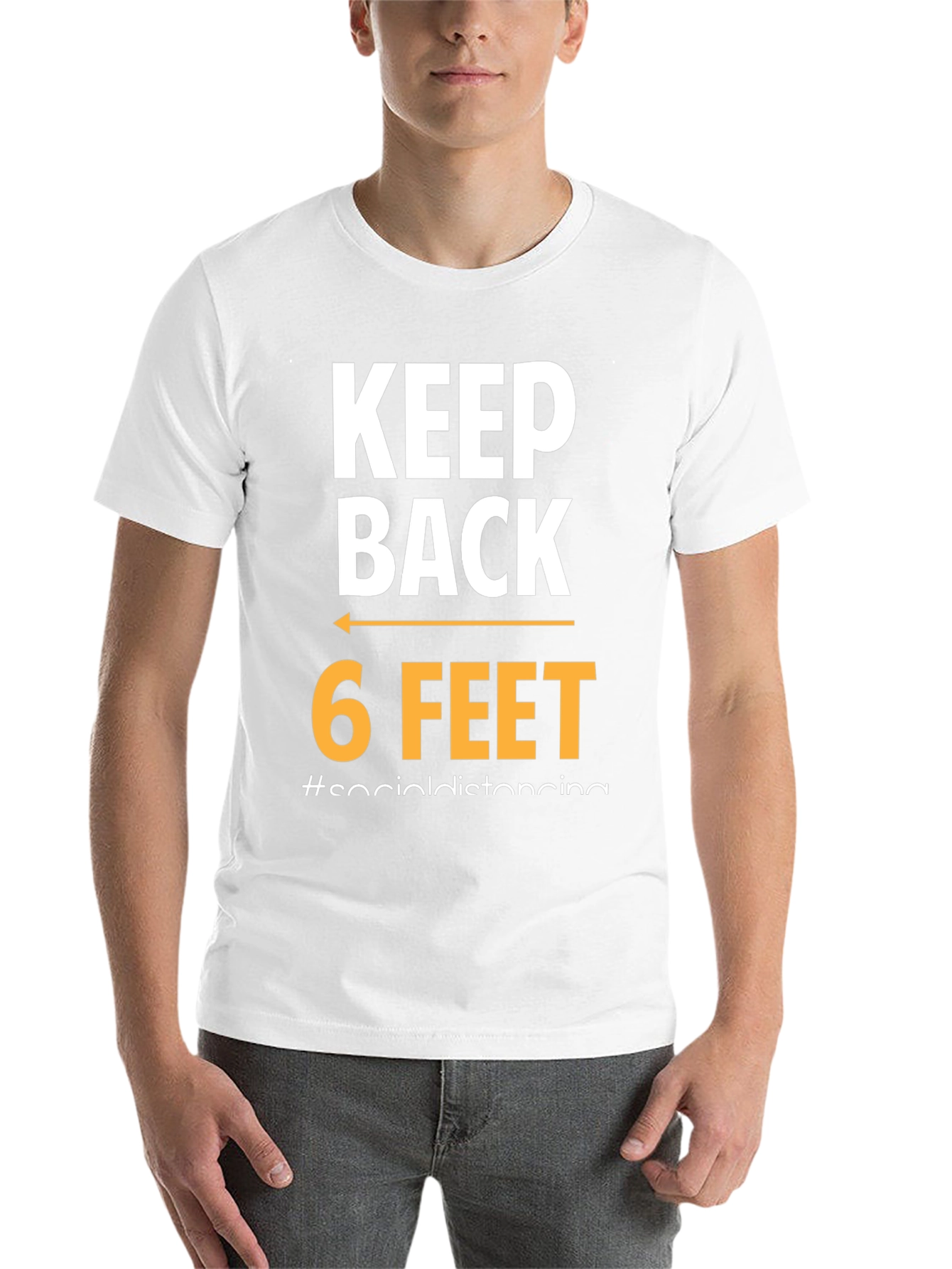 Black Keep Back 6 Feet Social Distancing T-Shirt view 14