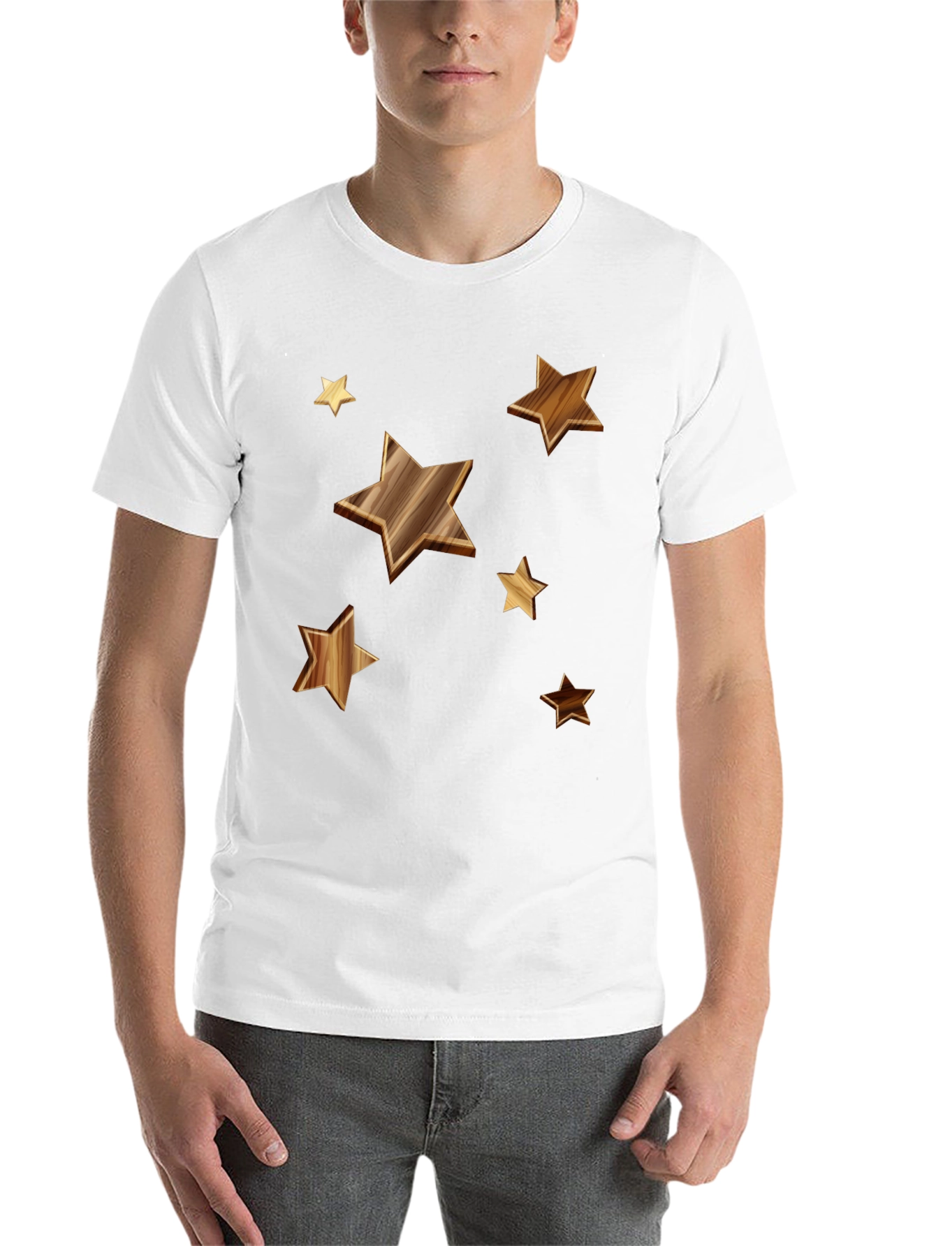 Black Starry Woodgrain Tee - Casual Cotton Comfort view 14