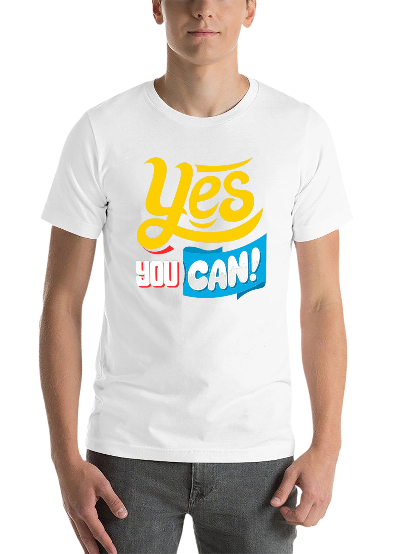 Black Yes You Can! Graphic T-Shirt view 14