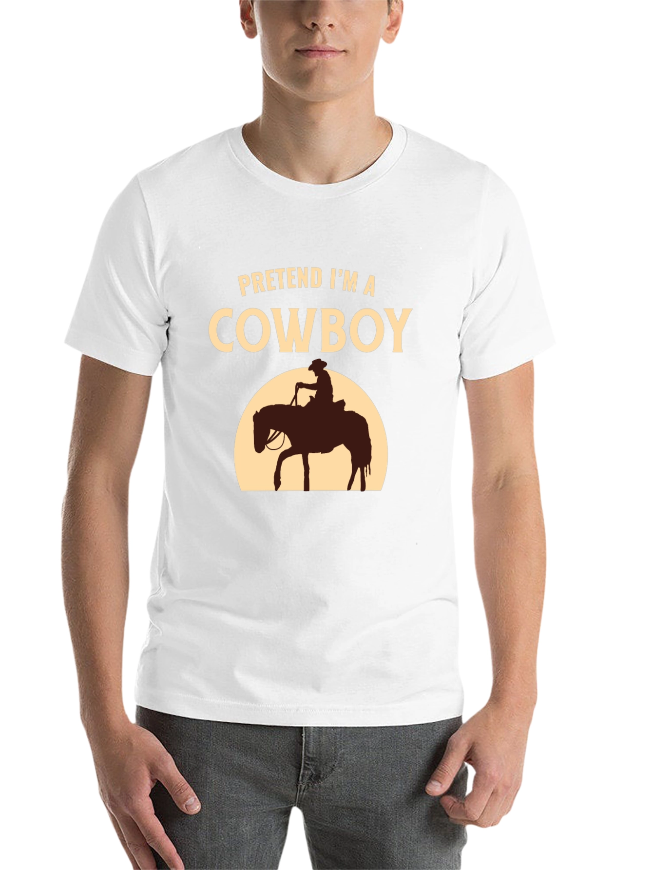 Black Pretend I'm a Cowboy T-Shirt - Funny Western Tee view 14