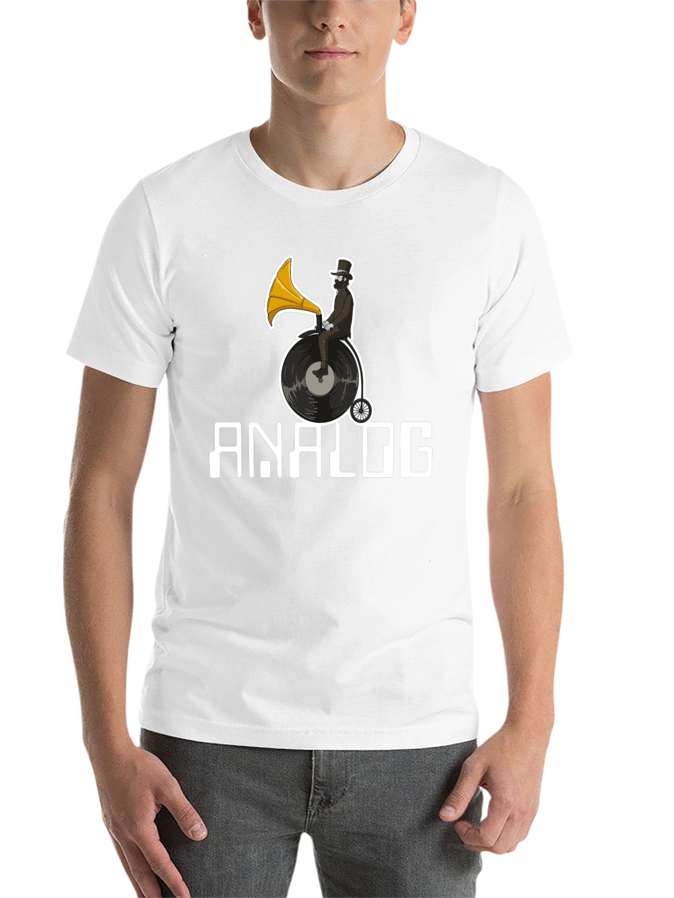 Black Analog Vinyl Record T-Shirt view 14