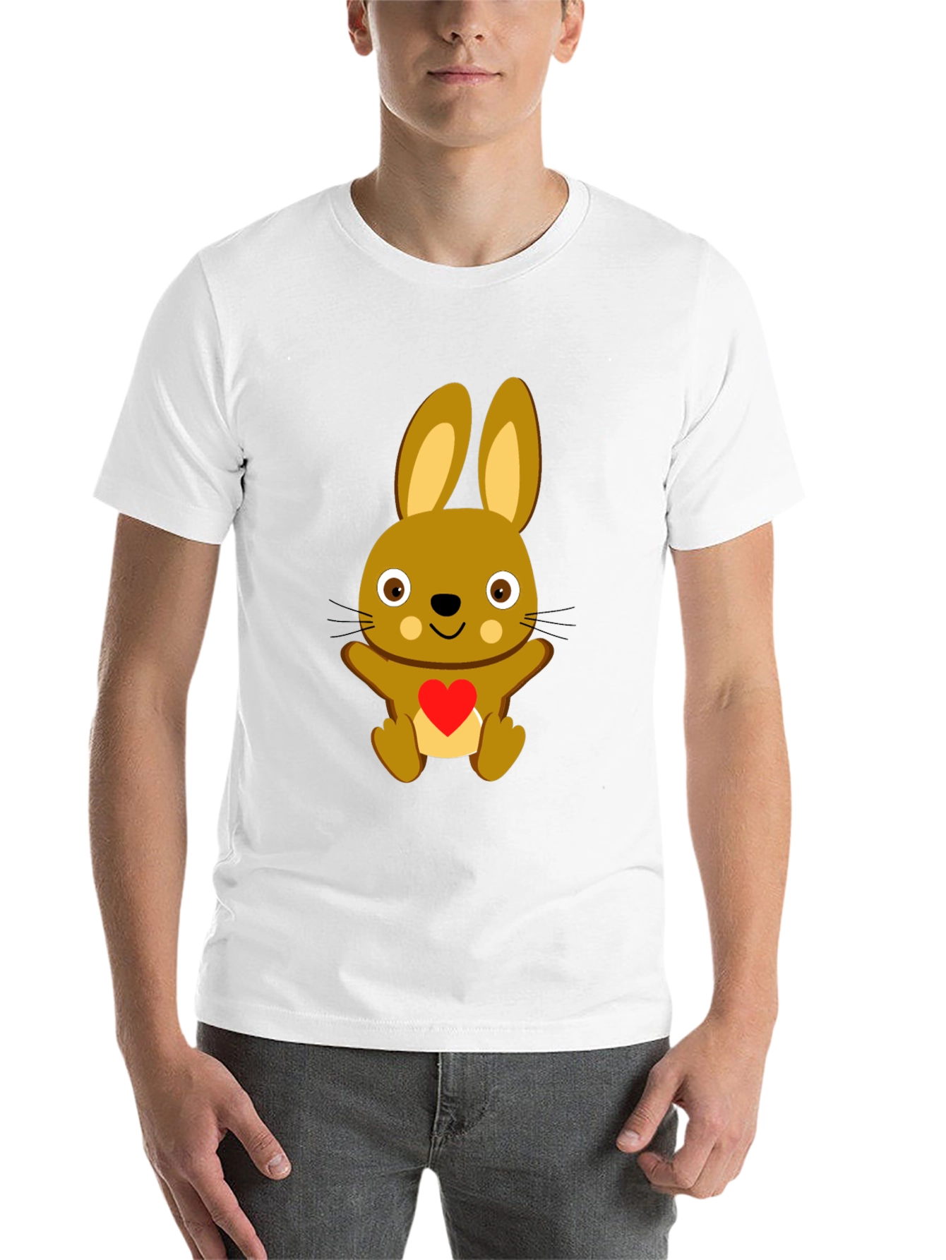 Black Cute Bunny Heart T-Shirt - Black view 14
