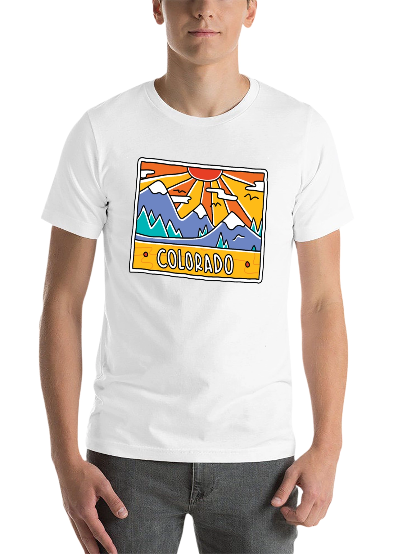 Black Colorado Mountain Graphic T-Shirt - Retro Style view 14