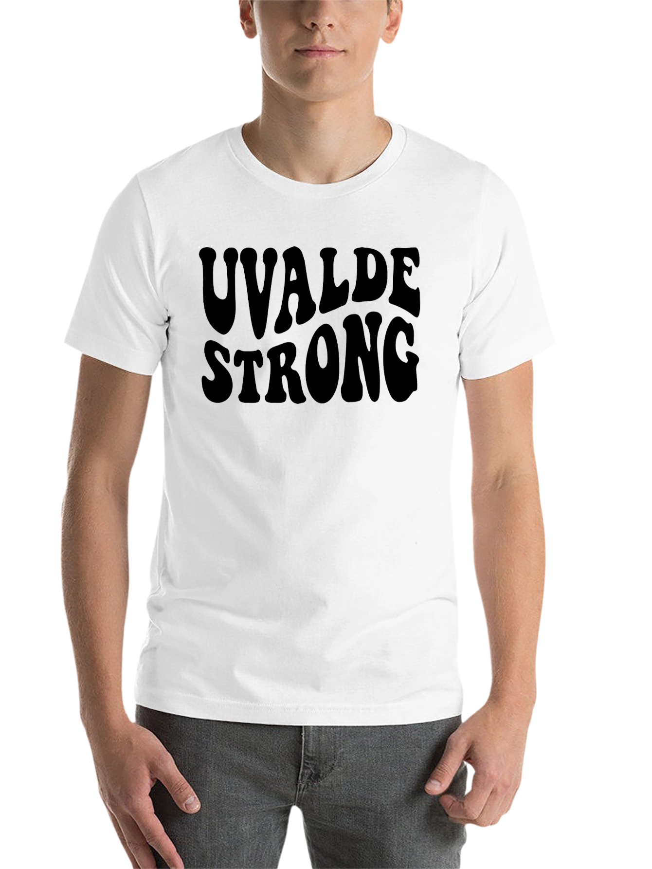 Black Uvalde Strong Black Graphic T-Shirt view 14