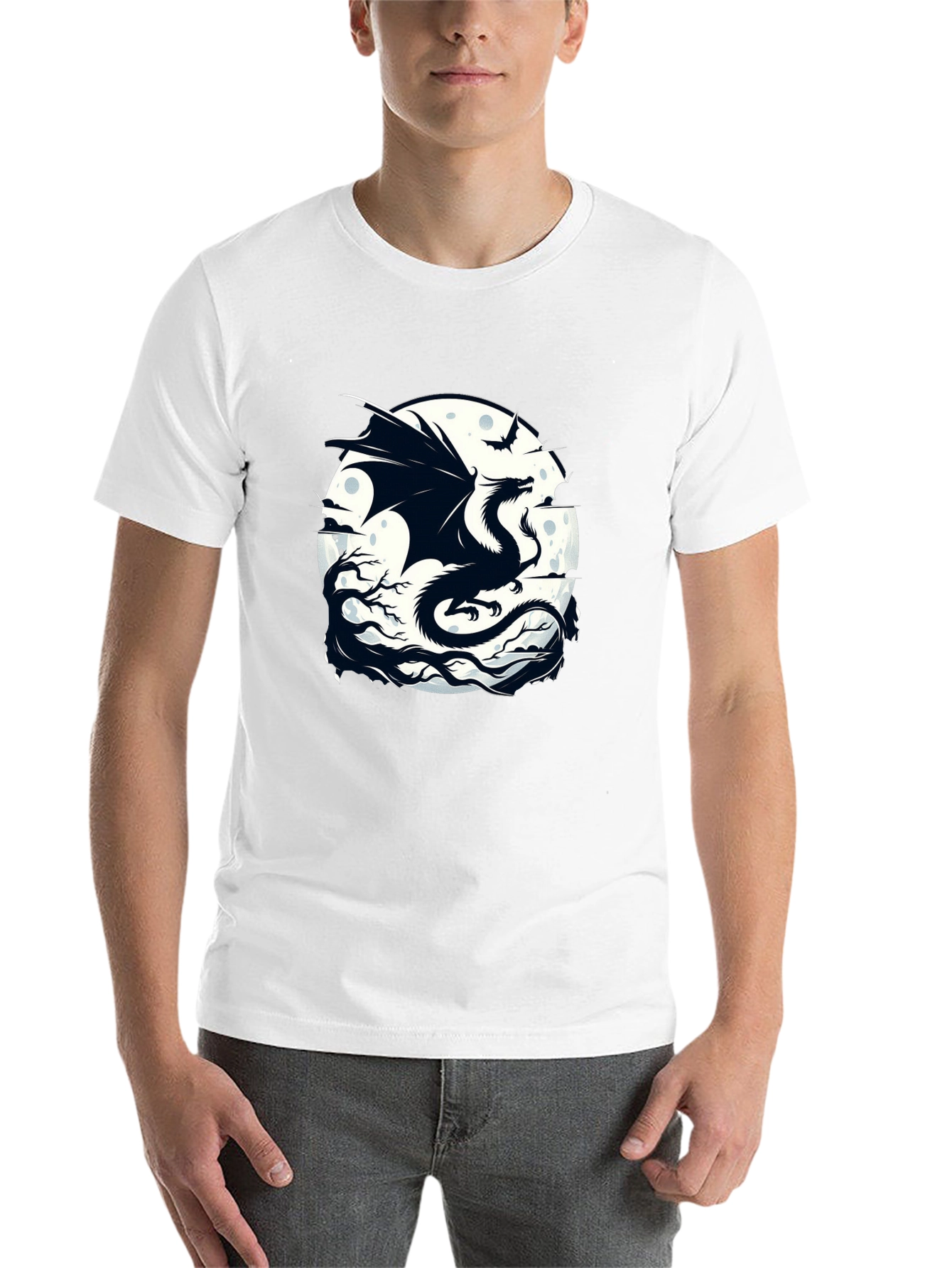 Black Dragon Moon Graphic Tee - Black view 14