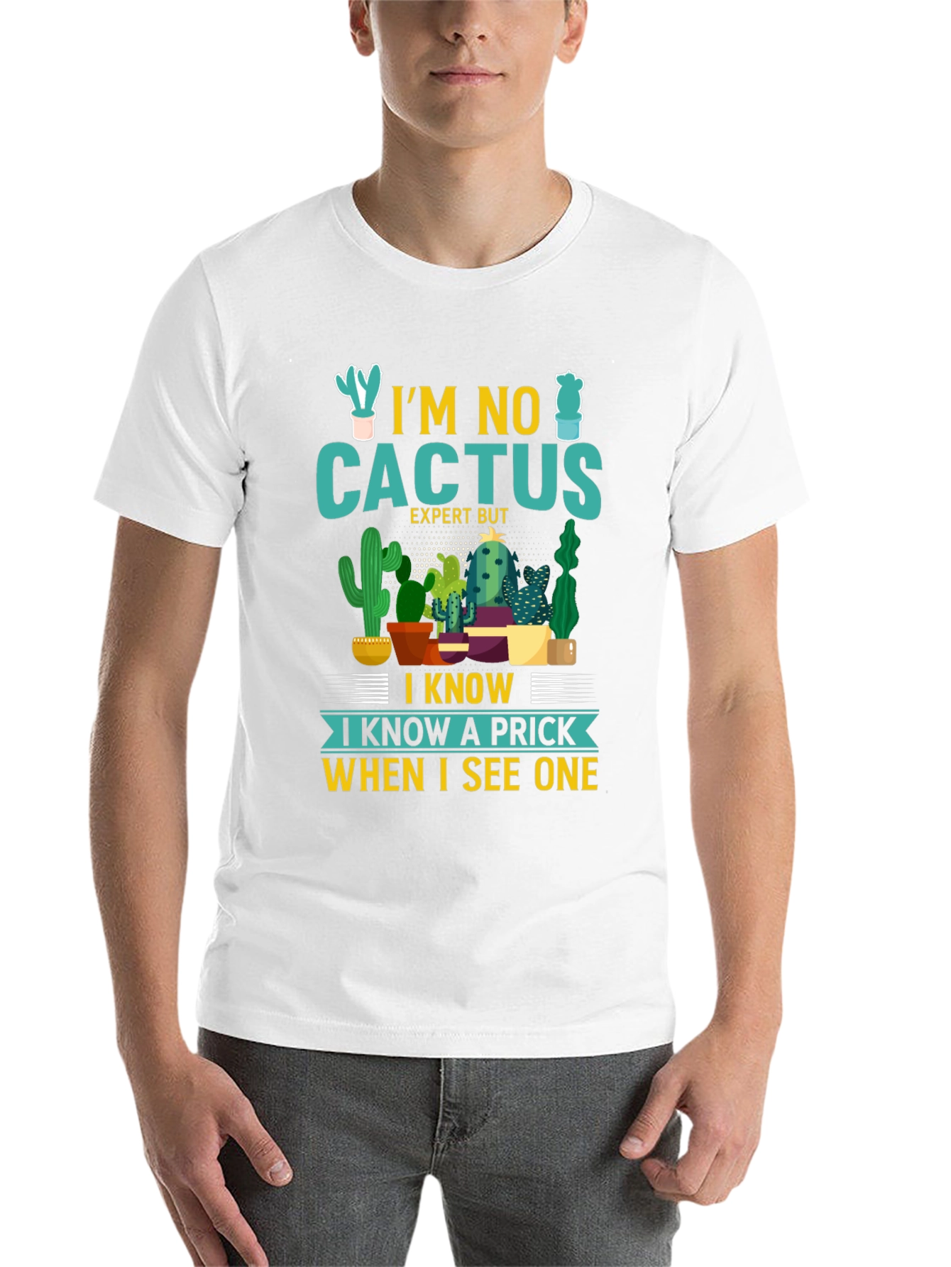 Black I'm No Cactus Expert But Prick Novelty T-Shirt view 14
