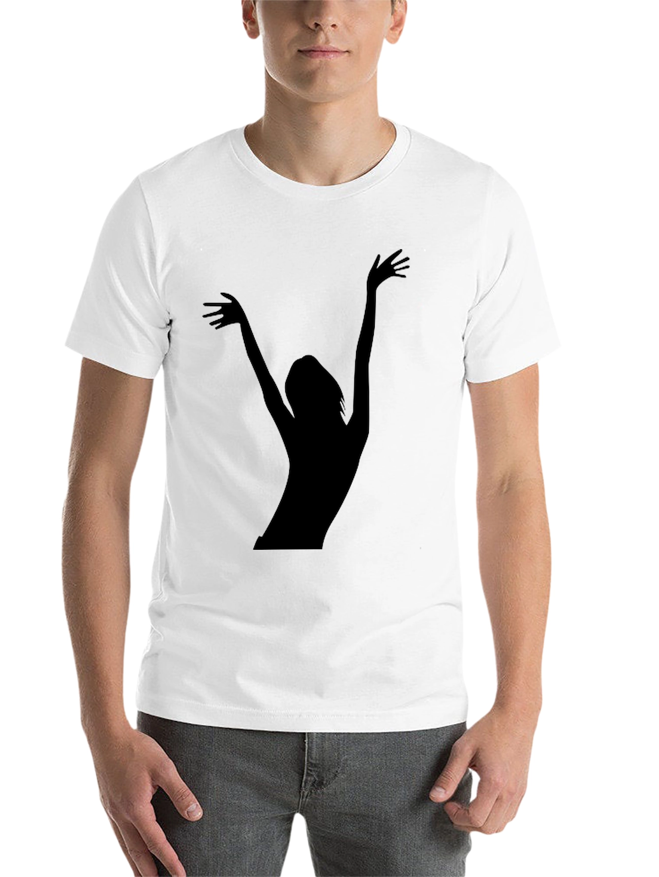Black Silhouette Graphic Tee - Black Unisex T-Shirt view 14