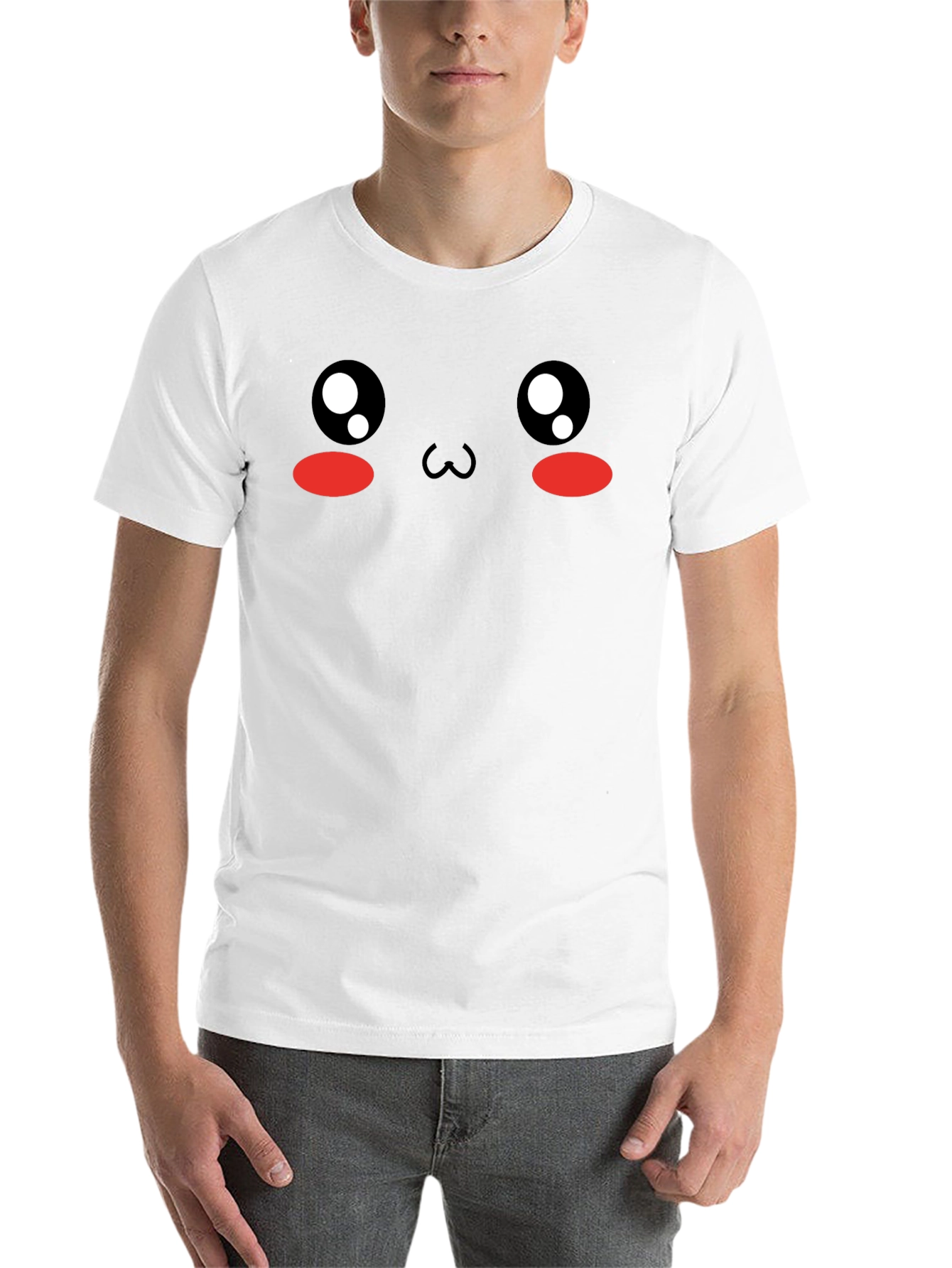 Black Kawaii Face T-Shirt - Cute Anime Style view 14