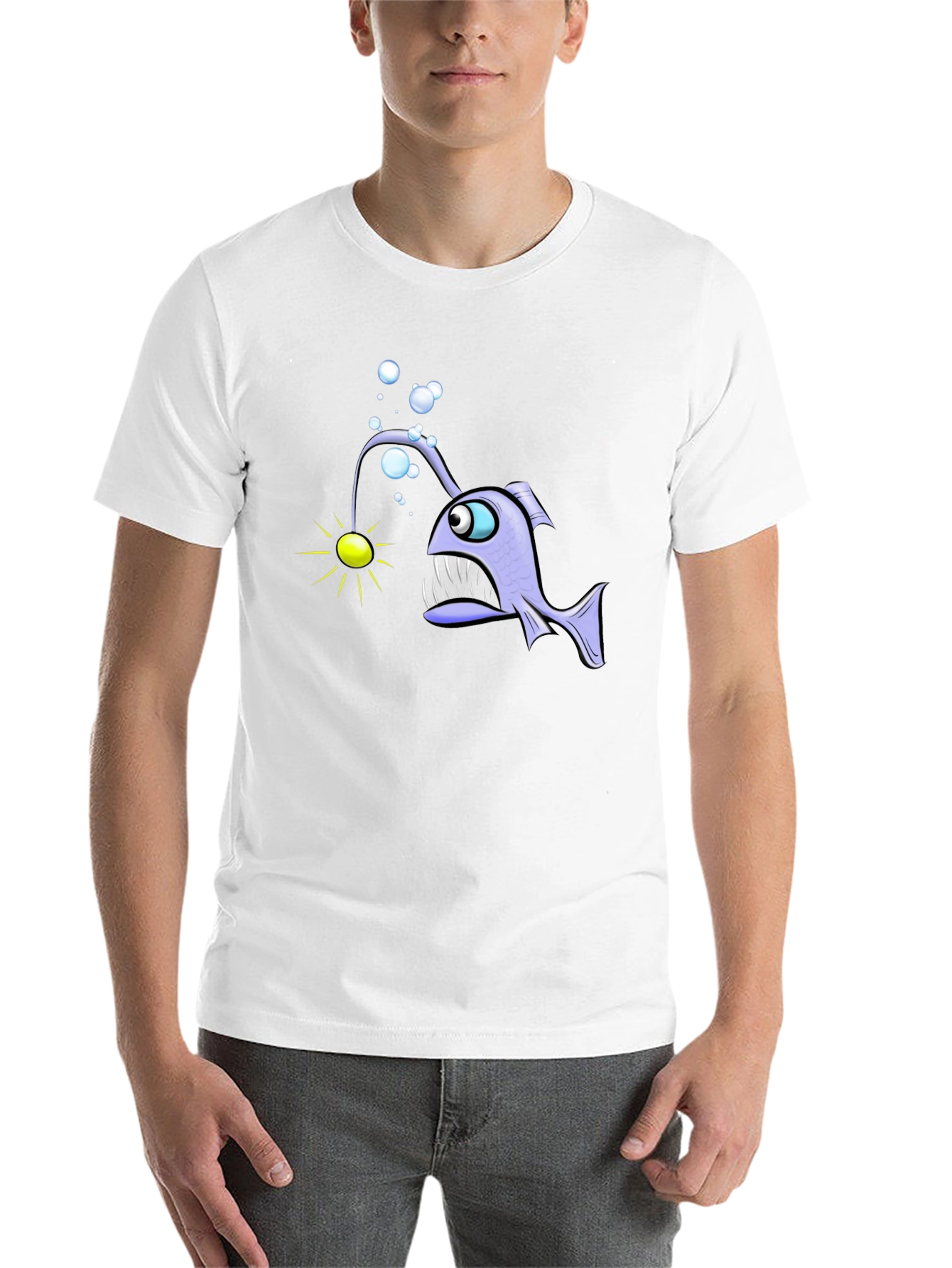 Black Angler Fish Graphic T-Shirt - Unique Design view 14