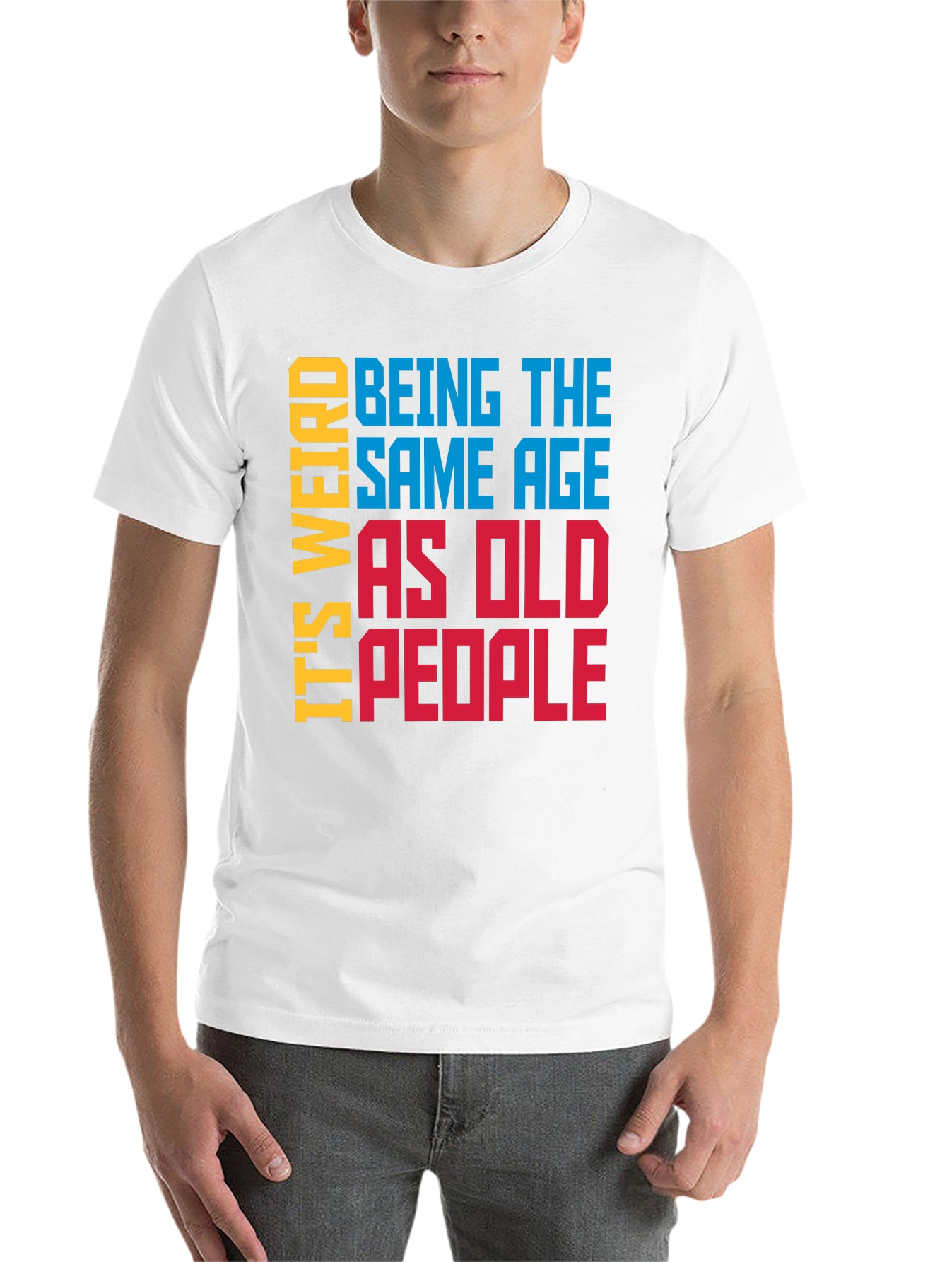 Black Funny 'Same Age as Old People' Graphic Tee view 14