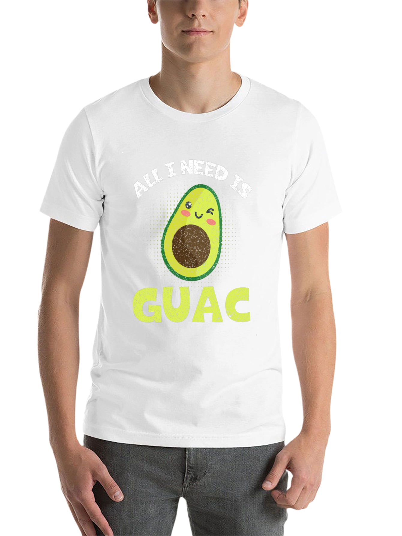 Black All I Need is Guac Funny Avocado Graphic T-Shirt view 14