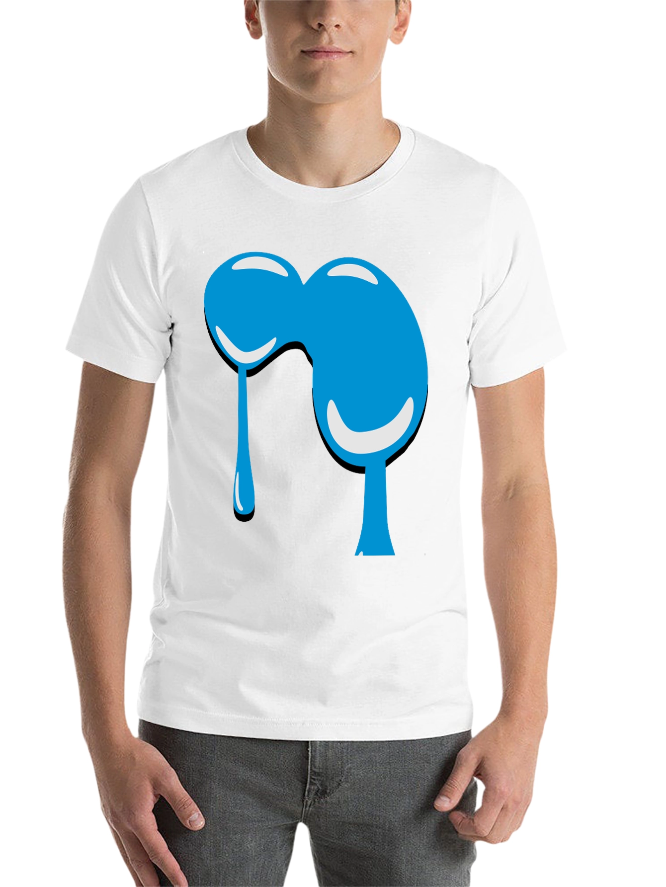 Black Blue Blob Graphic Black T-Shirt view 14