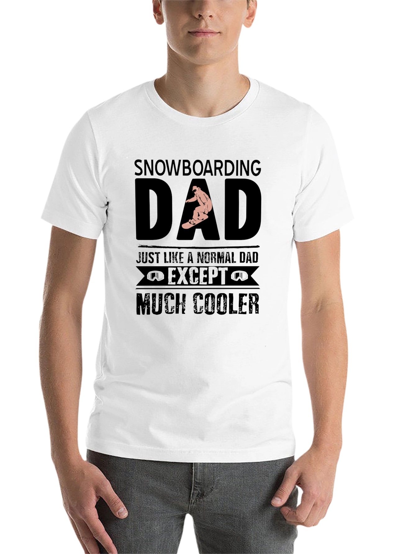 Black Snowboarding Dad T-Shirt - Much Cooler Dad Gift view 14