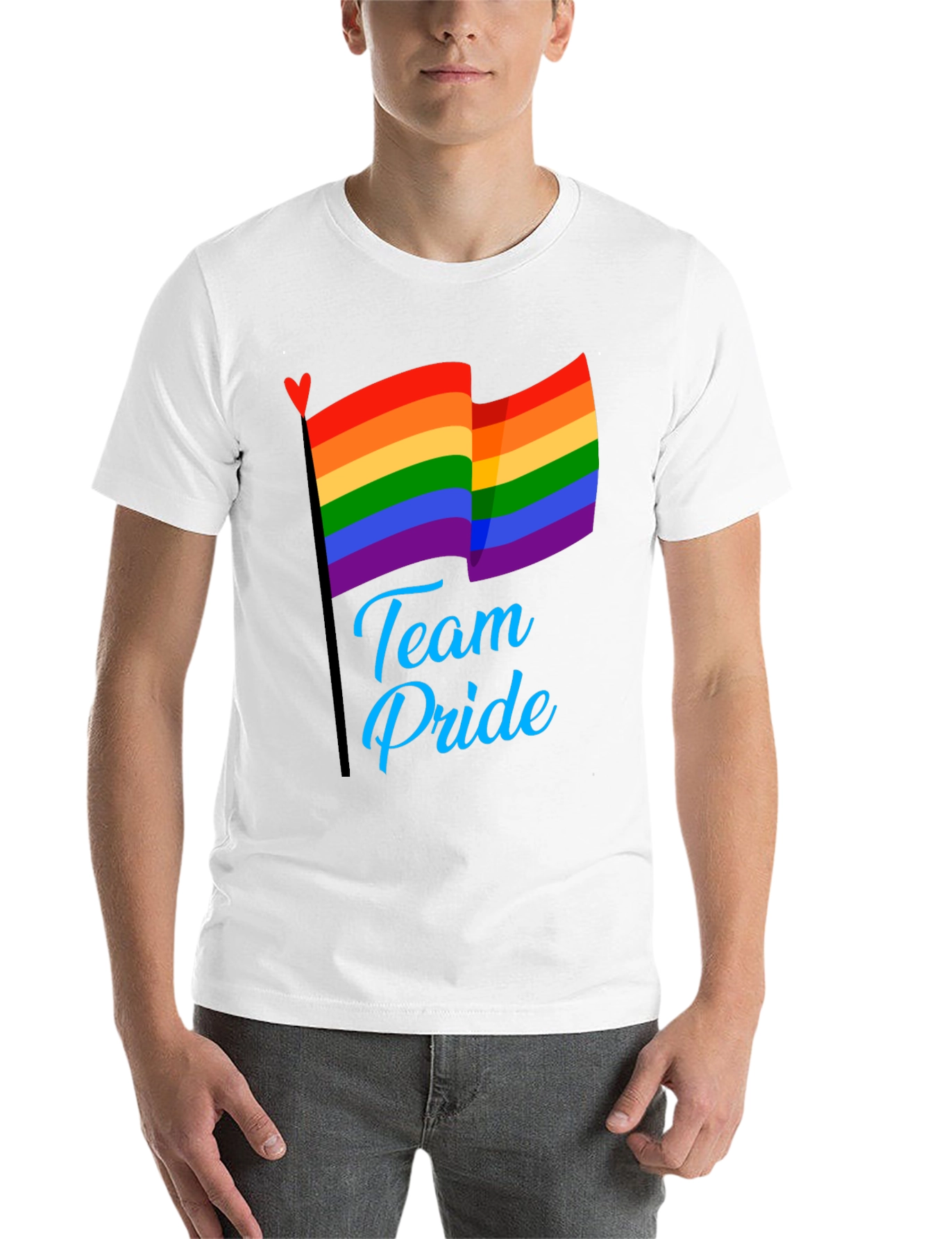 Black Team Pride LGBT Rainbow Flag Graphic T-Shirt view 14