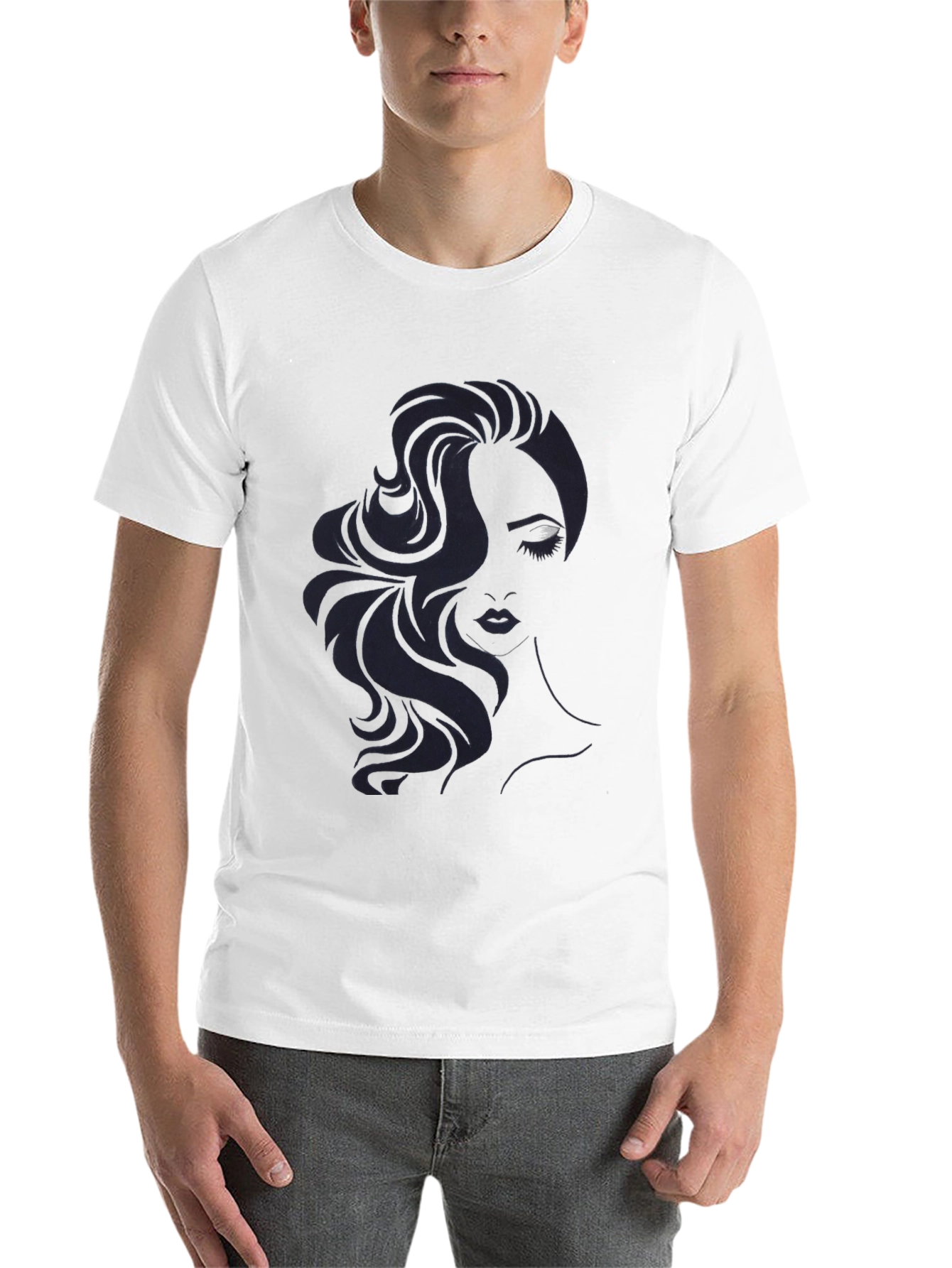 Black Woman's Portrait Graphic Black T-Shirt view 14