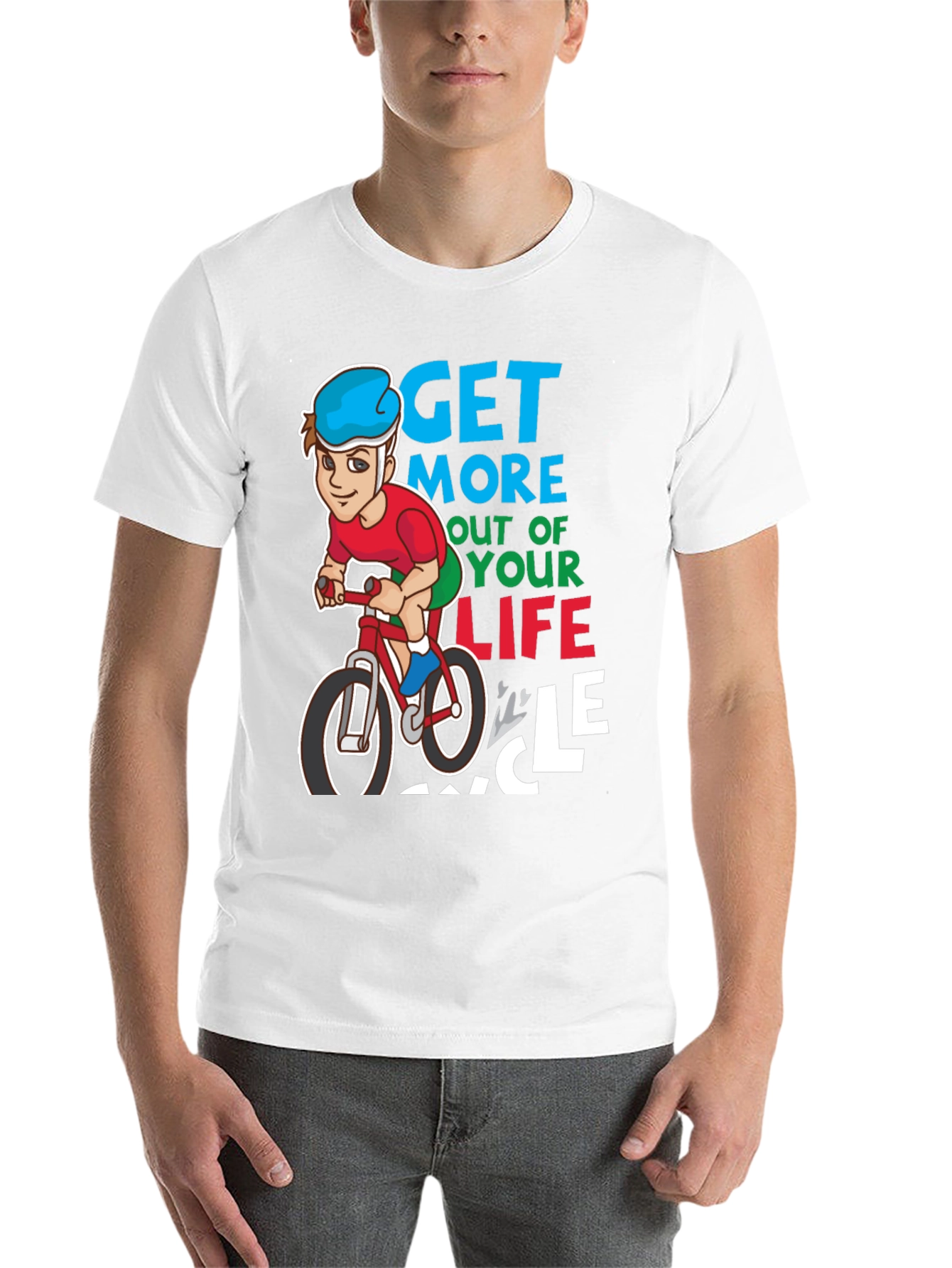 Black Get More Out of Your Life Cycle T-Shirt view 14