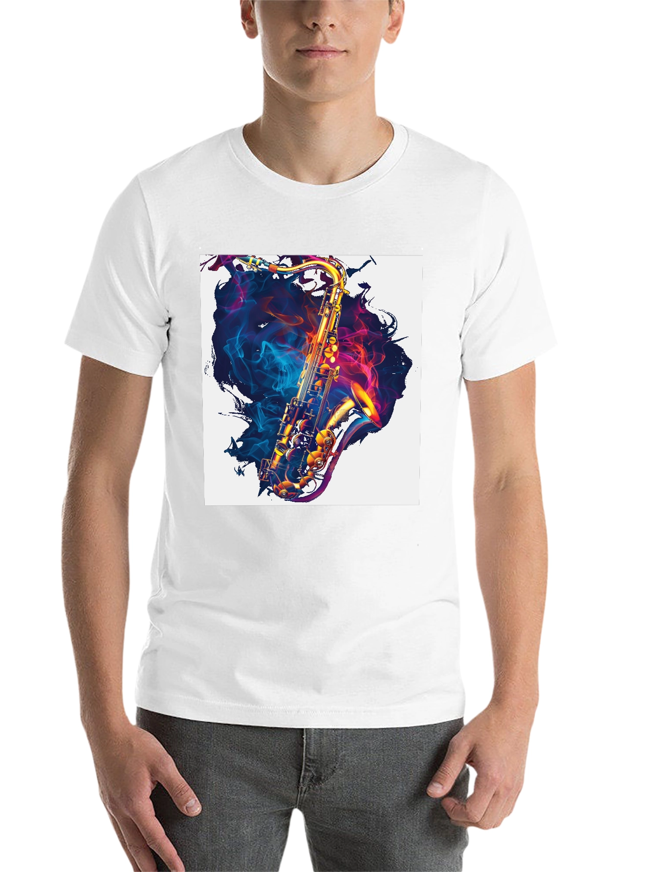 Black Saxophone Graphic Print Tee view 14