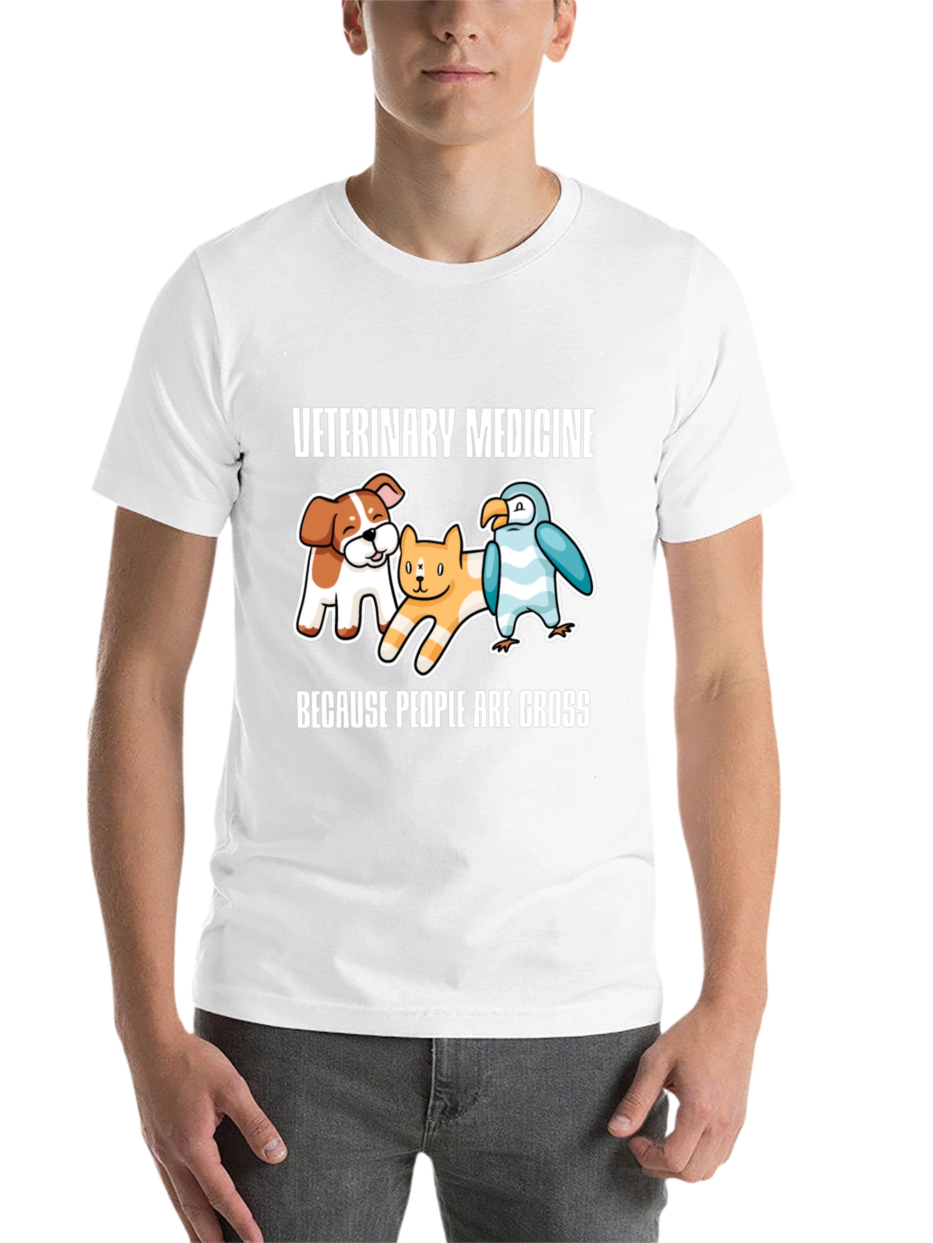 Black Veterinary Medicine Cartoon Graphic Tee view 14