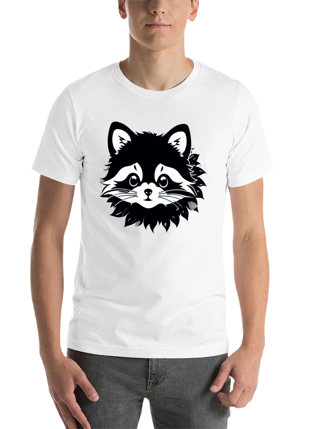 Black Raccoon Graphic Tee - Unisex Cotton T-Shirt view 14