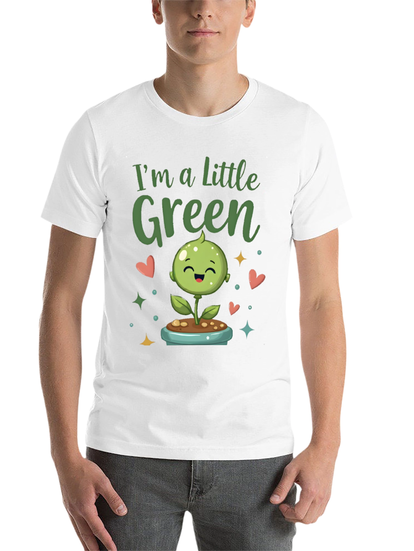 Black I'm A Little Green Cute Plant Shirt view 14