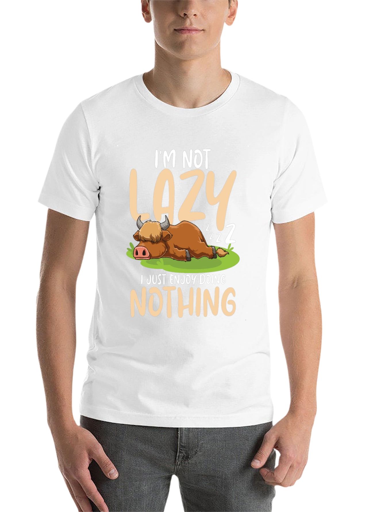 Black Lazy Cow T-Shirt - Enjoy Doing Nothing view 14