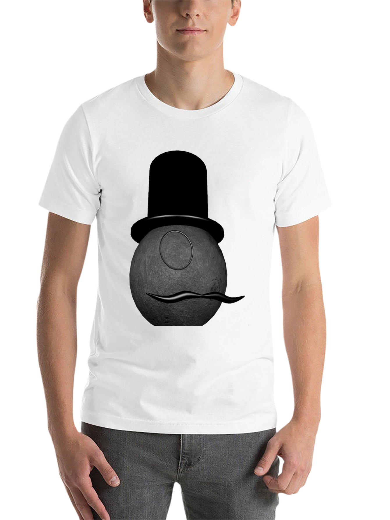 Black Dapper Moon Man Graphic Tee view 14