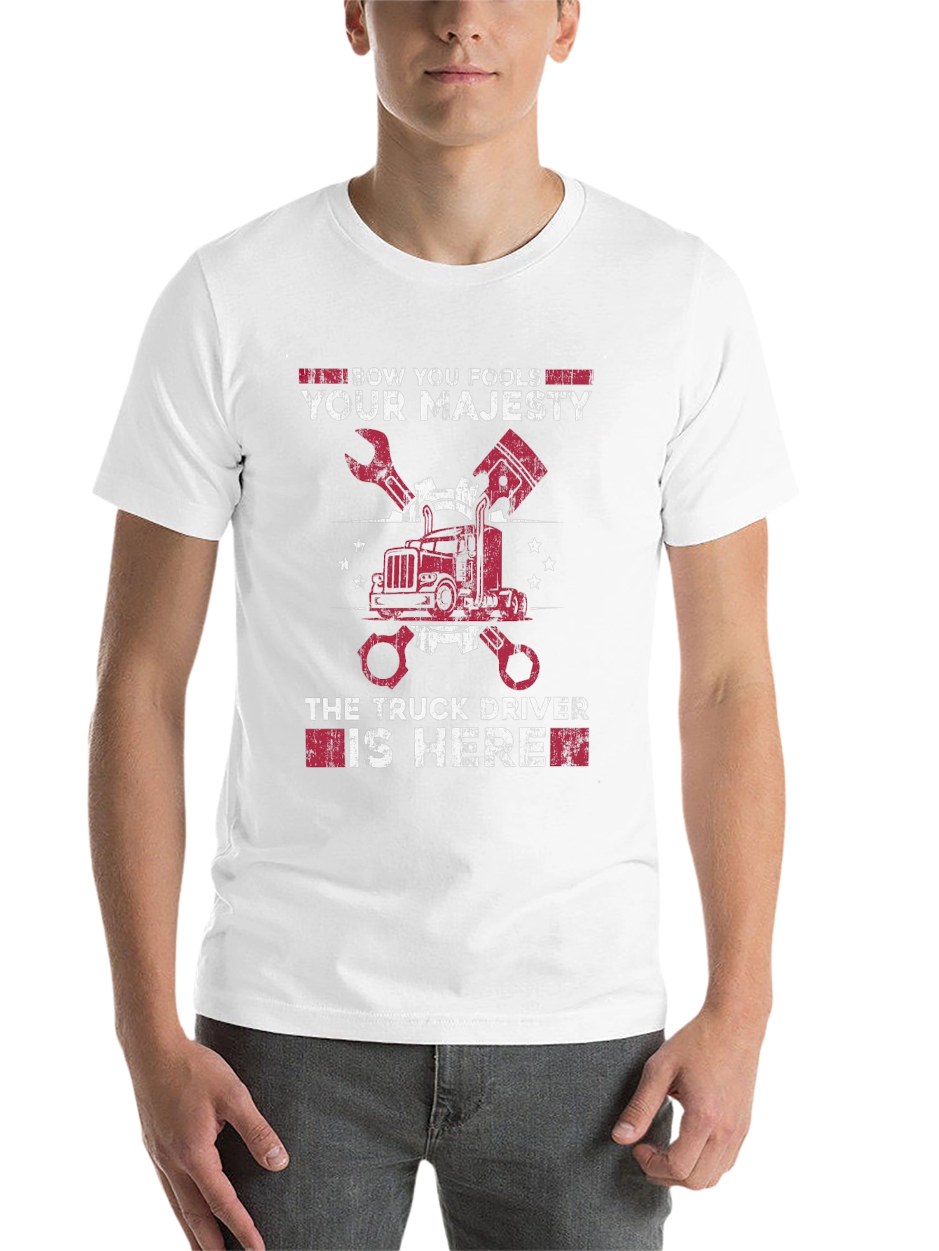 Black Bow You Fools Truck Driver T-Shirt view 14