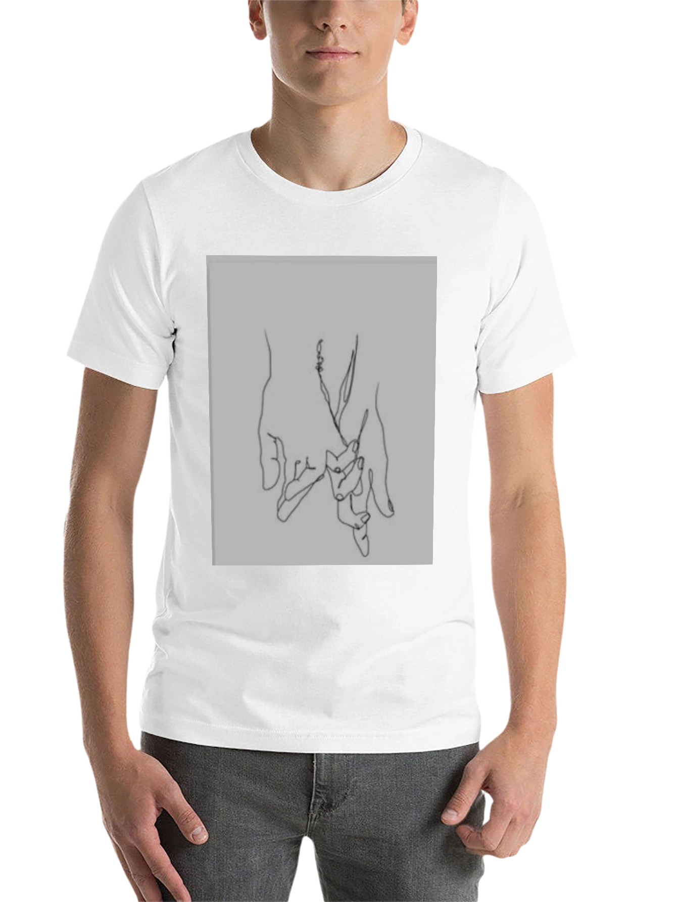 Black Minimalist Hand Holding Graphic Tee view 14