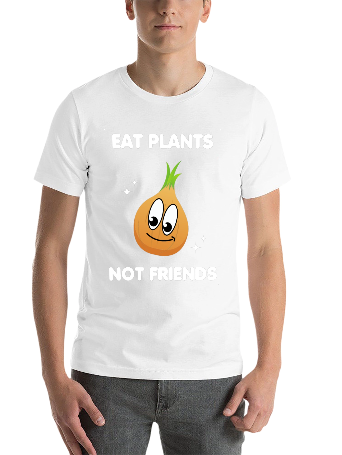 Black Eat Plants Not Friends Vegan Graphic T-Shirt view 14
