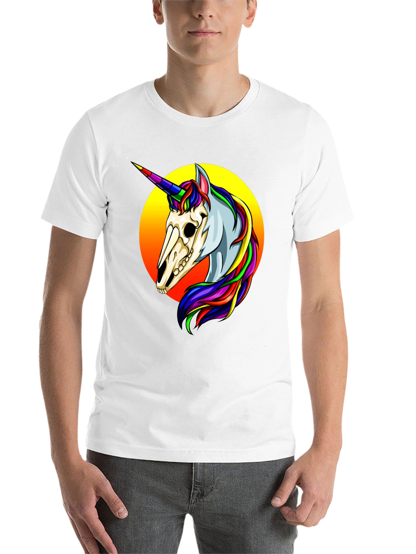 Black Unicorn Skull Graphic Tee - Black view 14