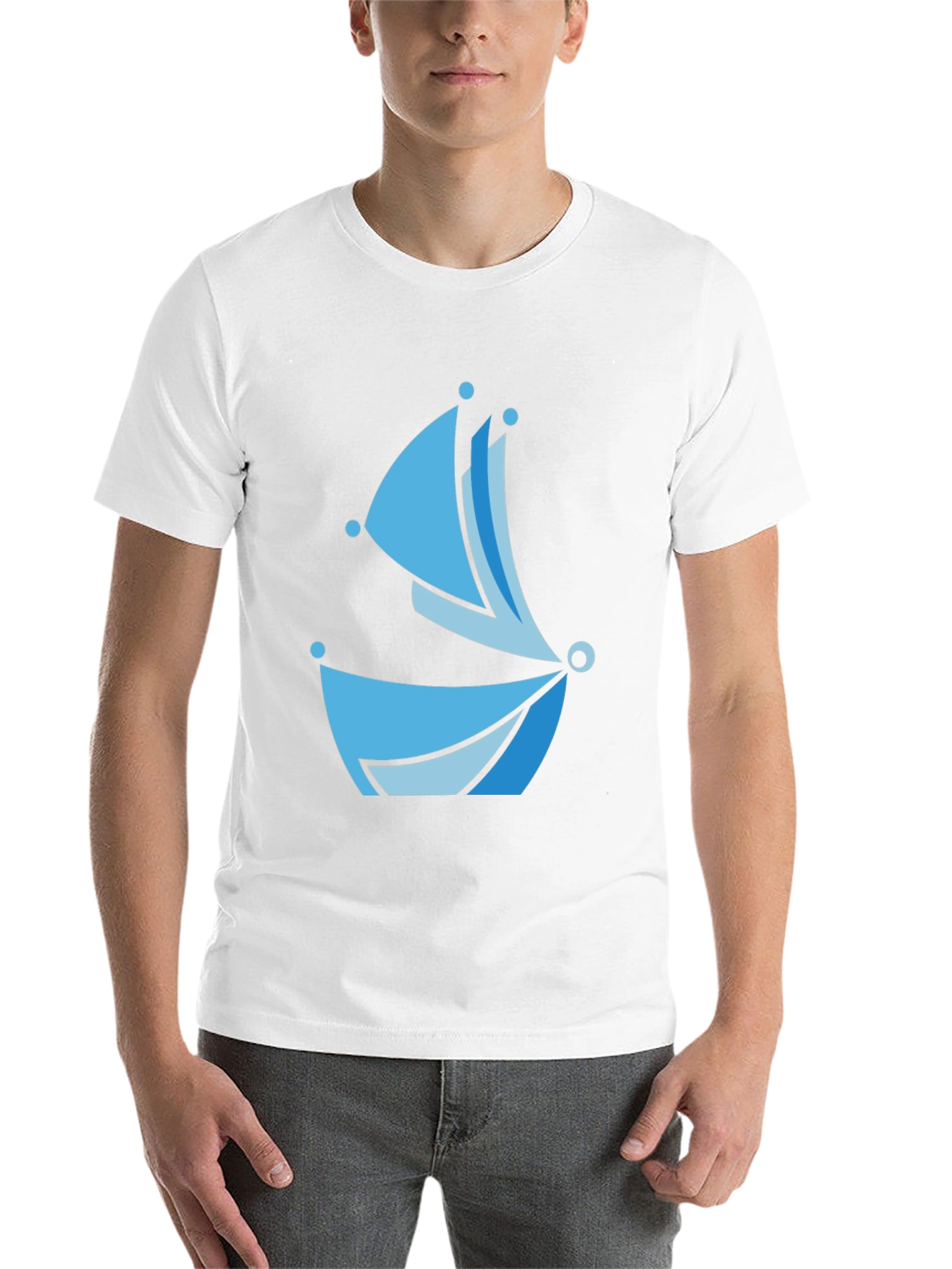 Black Blue Boat Graphic Tee - Modern Style view 14