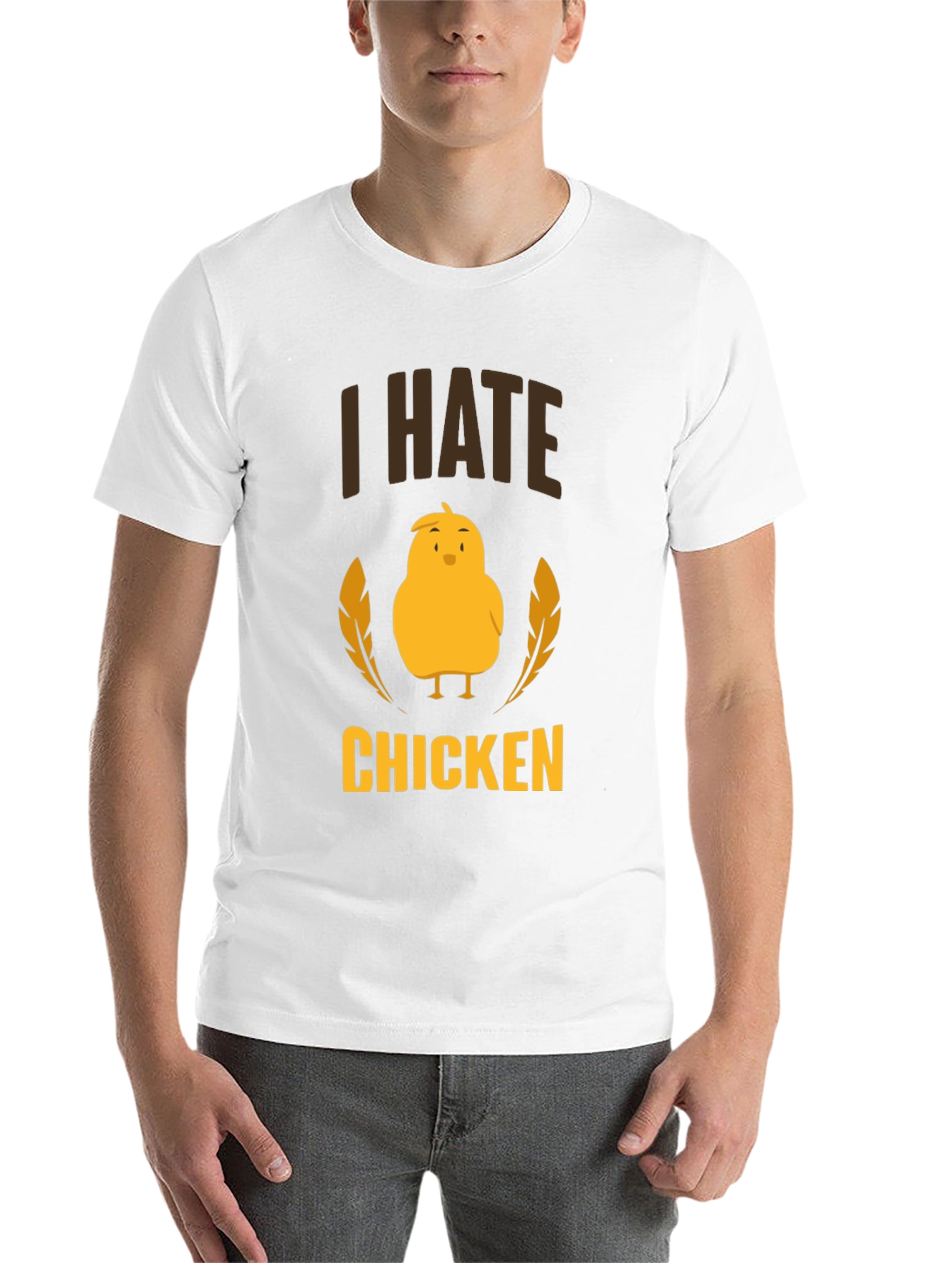 Black I Hate Chicken T-Shirt - Funny Graphic Tee view 14