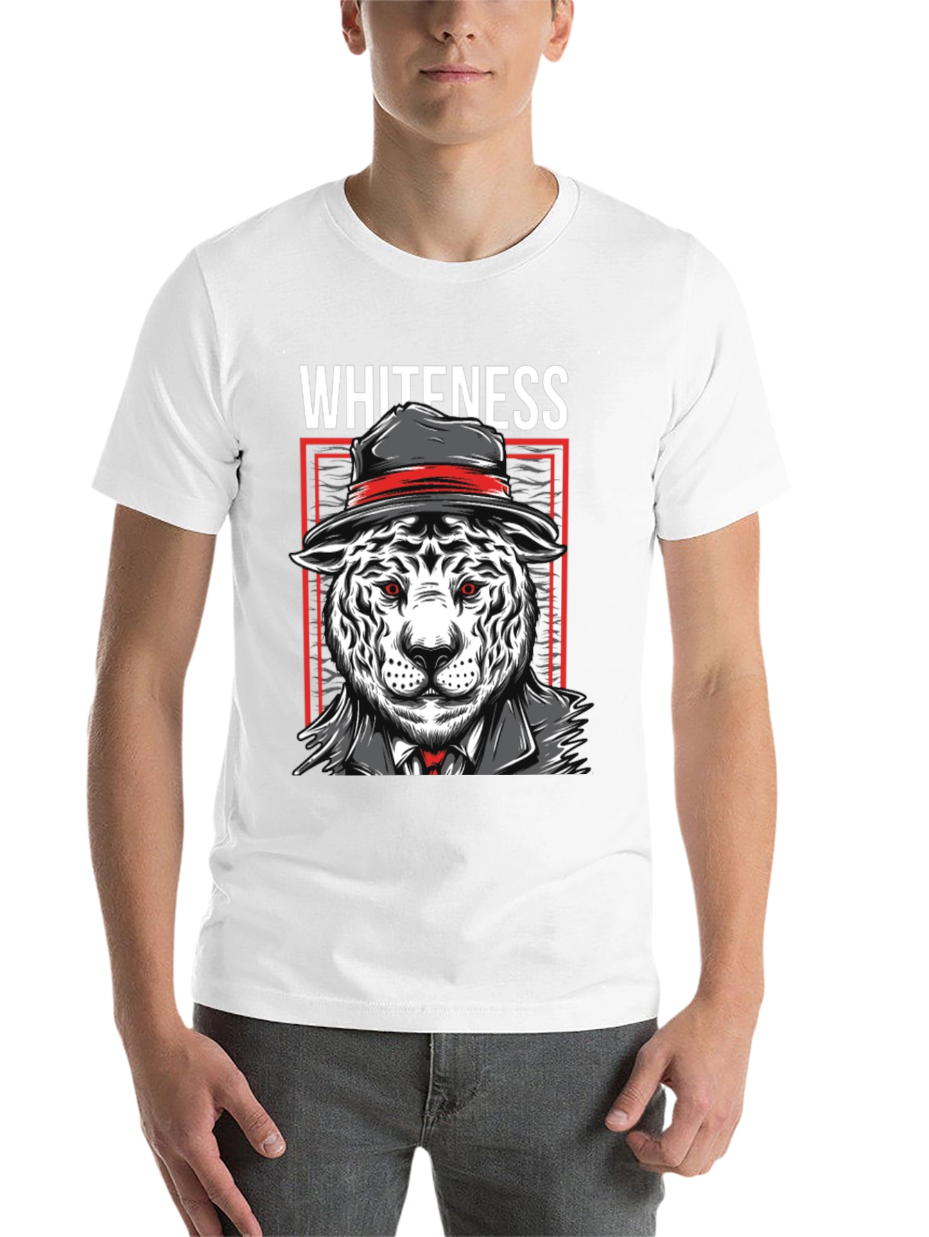 Black Whiteness Tiger Graphic T-Shirt view 14