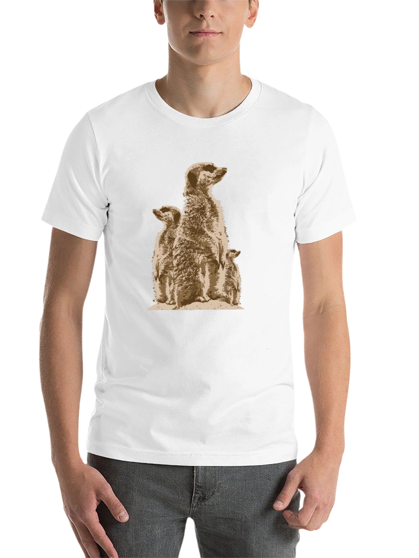 Black Meerkat Family Graphic Tee - Unique Animal Design view 14