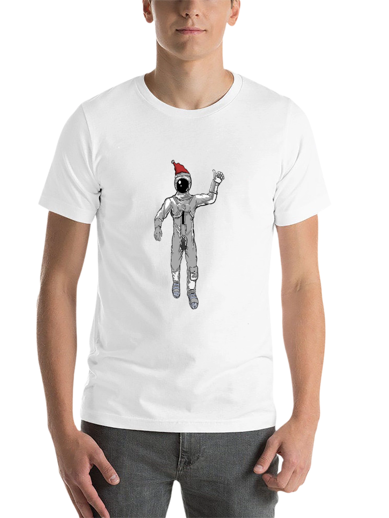 Black Christmas Spaceman Graphic Tee - Black view 14