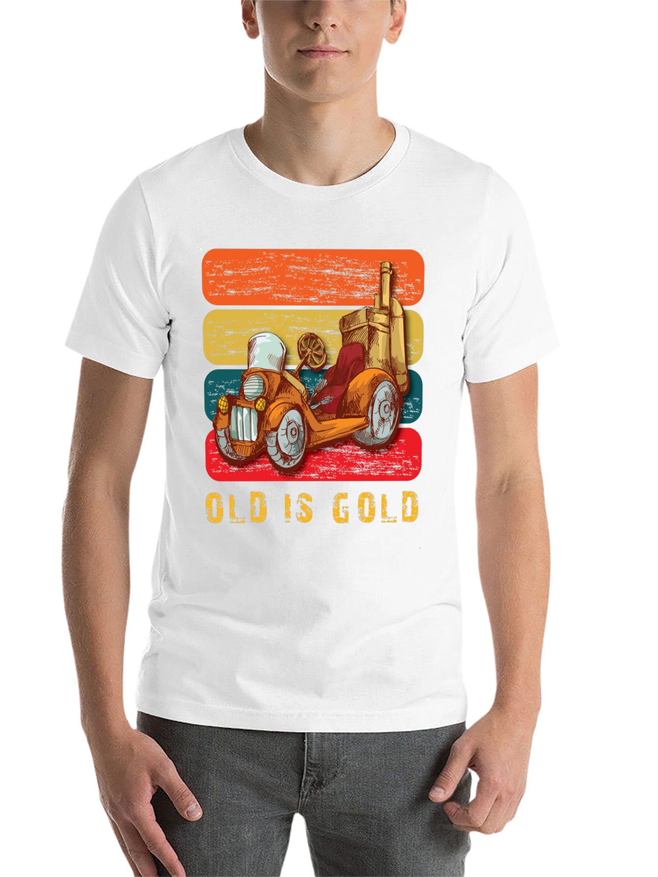 Black Vintage Car Graphic T-Shirt - Old is Gold view 14