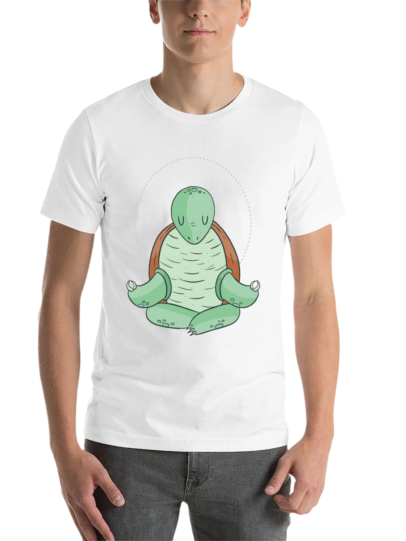 Black Zen Turtle Meditation T-Shirt - Relaxed Fit view 14