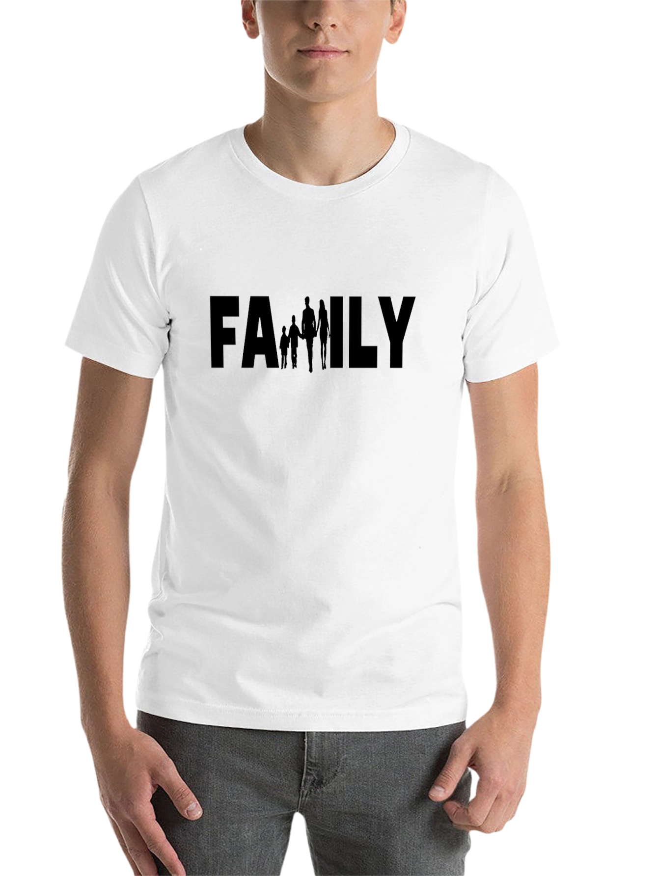 Black Family Silhouette Black T-Shirt view 14