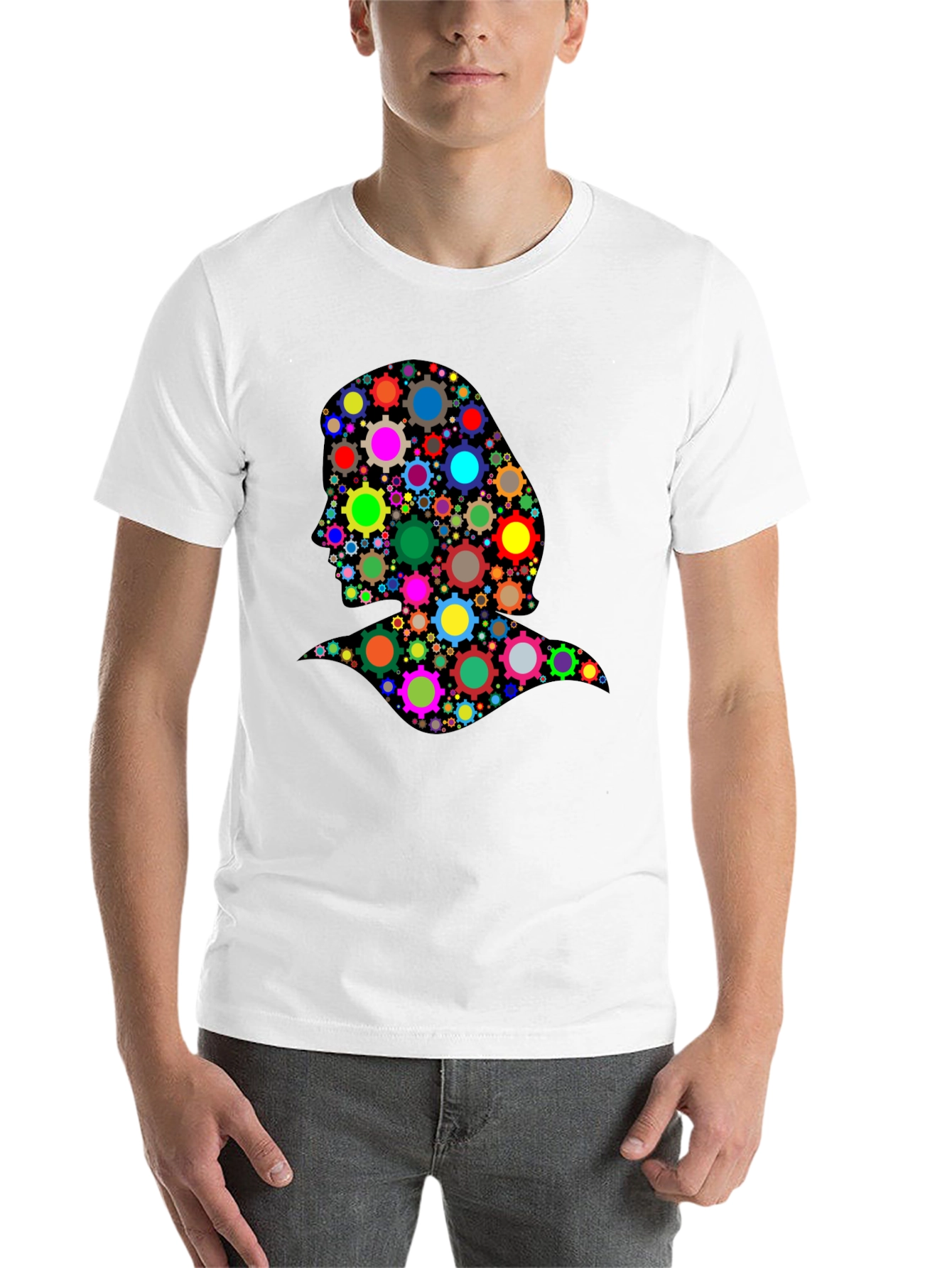 Black Abstract Woman T-Shirt - Colorful Gear Design view 14