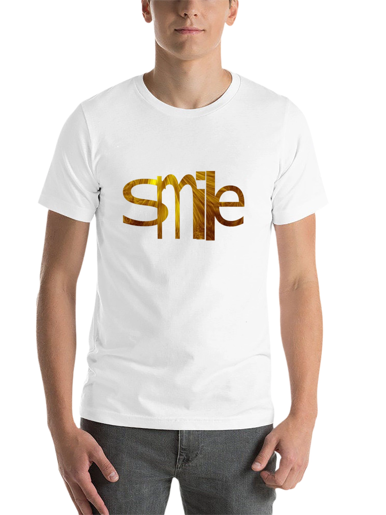 Black Smile Graphic Tee - Black Cotton T-Shirt view 14